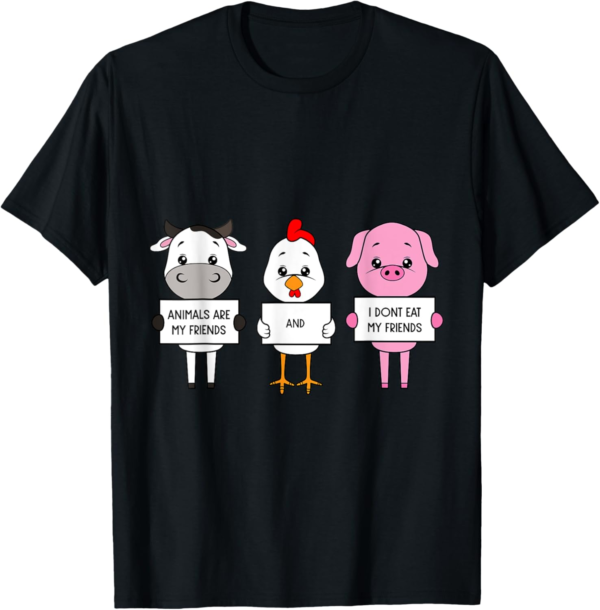 I Don't Eat My Friends Vegetarian World Vegan Day Graphic T-... - Image 2